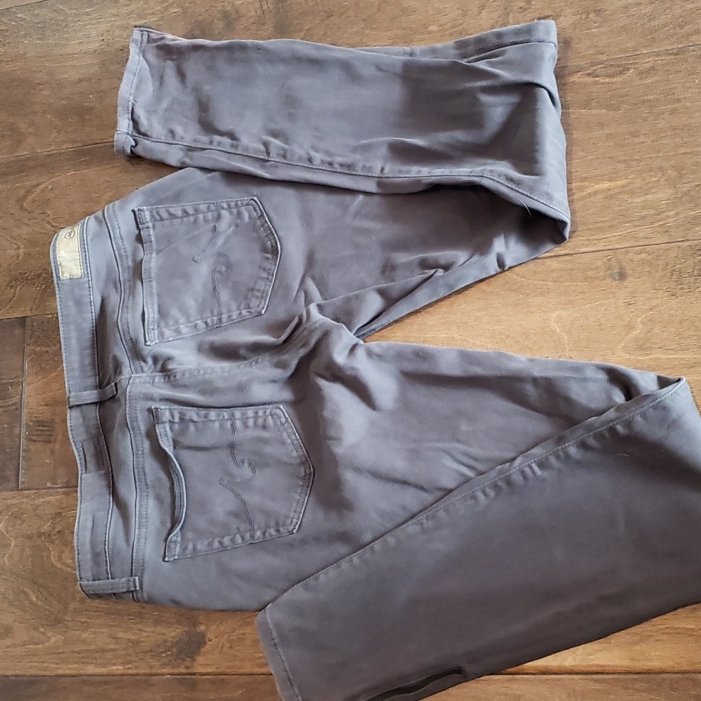 AG skinny zip up legging ankle 27 gray